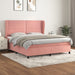 Pat box spring cu saltea, roz, 160x200 cm, catifea - WALTI WALTI