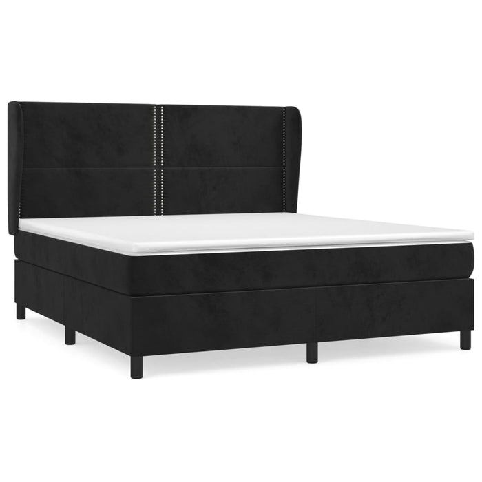 Pat box spring cu saltea, negru, 180x200 cm, catifea - WALTI WALTI