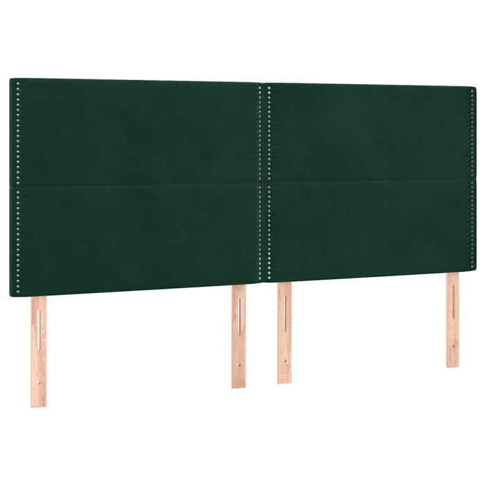 Pat box spring cu saltea, verde închis, 180x200 cm, catifea WALTI