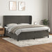Pat box spring cu saltea, gri închis, 200x200 cm, catifea - WALTI WALTI