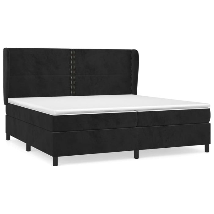 Pat box spring cu saltea, negru, 200x200 cm, catifea - WALTI WALTI