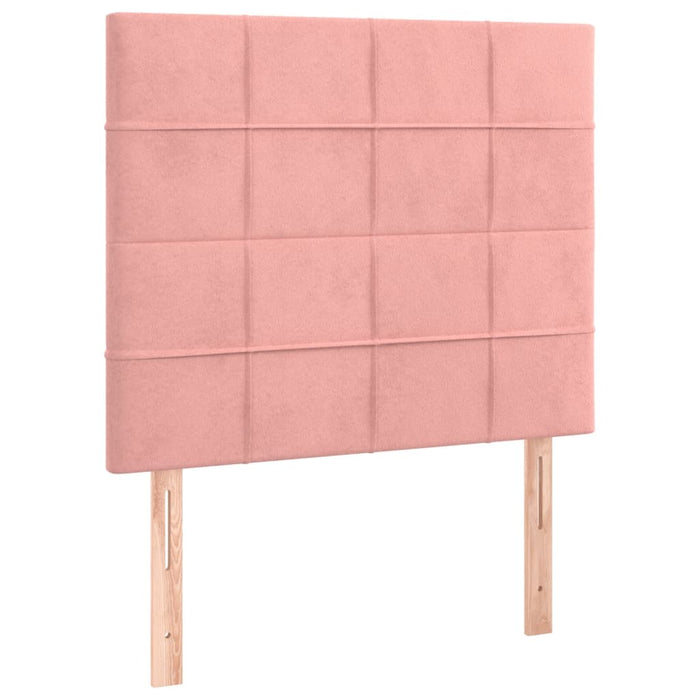 Pat box spring cu saltea, roz, 80x200 cm, catifea - WALTI WALTI