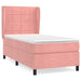 Pat box spring cu saltea, roz, 90x190 cm, catifea - WALTI WALTI