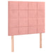 Pat box spring cu saltea, roz, 90x190 cm, catifea - WALTI WALTI