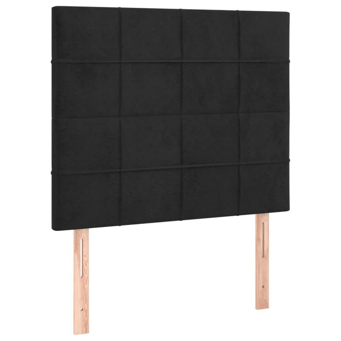 Pat box spring cu saltea, negru, 90x200 cm, catifea - WALTI WALTI