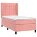 Pat box spring cu saltea, roz, 90x200 cm, catifea - WALTI WALTI
