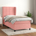 Pat box spring cu saltea, roz, 90x200 cm, catifea - WALTI WALTI