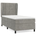 Pat box spring cu saltea, gri deschis, 100x200 cm, catifea - WALTI WALTI