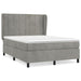 Pat box spring cu saltea, gri deschis, 140x190 cm, catifea - WALTI WALTI