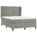 Pat box spring cu saltea, gri deschis, 140x190 cm, catifea - WALTI WALTI