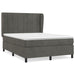 Pat box spring cu saltea, gri închis, 140x190 cm, catifea - WALTI WALTI
