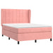 Pat box spring cu saltea, roz, 140x190 cm, catifea - WALTI WALTI