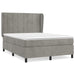 Pat box spring cu saltea, gri deschis, 140x200 cm, catifea - WALTI WALTI