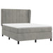 Pat box spring cu saltea, gri deschis, 140x200 cm, catifea - WALTI WALTI