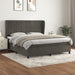 Pat box spring cu saltea, gri închis, 160x200 cm, catifea - WALTI WALTI
