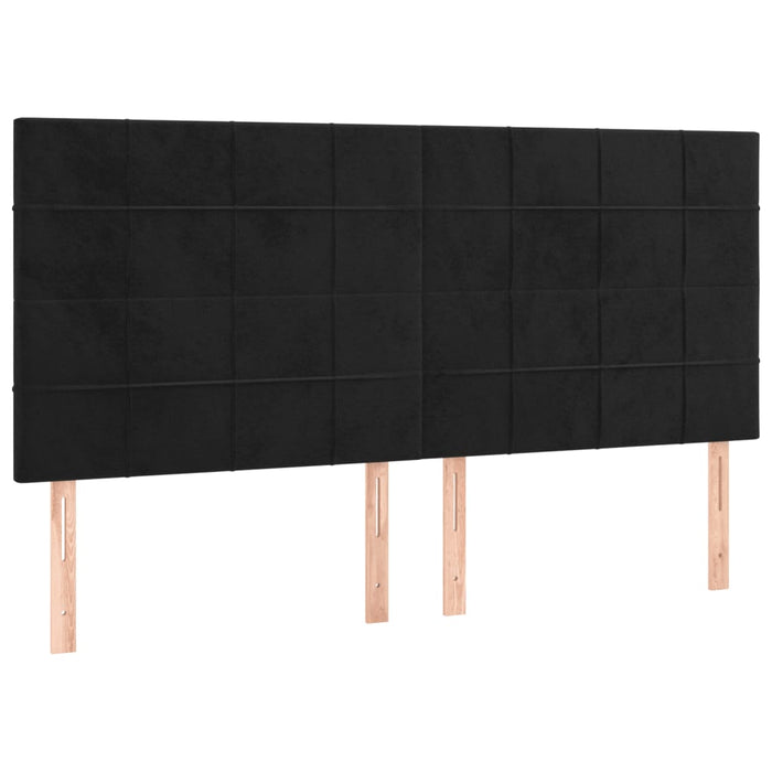 Pat box spring cu saltea, negru, 160x200 cm, catifea - WALTI WALTI