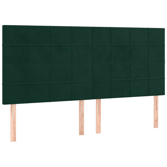 Pat box spring cu saltea, verde închis, 160x200 cm, catifea WALTI