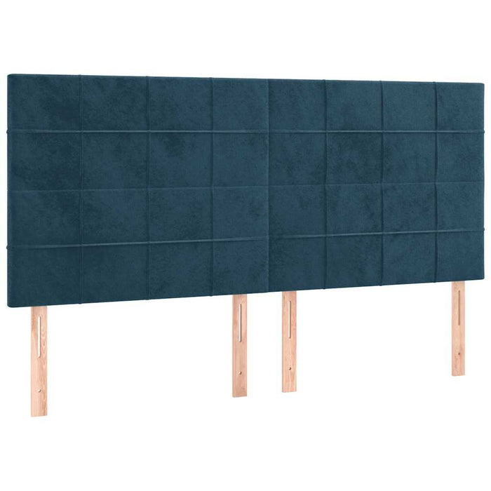 Pat box spring cu saltea, albastru închis, 160x200 cm, catifea - WALTI WALTI