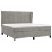 Pat box spring cu saltea, gri deschis, 180x200 cm, catifea - WALTI WALTI