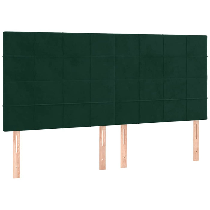 Pat box spring cu saltea, verde închis, 180x200 cm, catifea WALTI