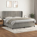 Pat box spring cu saltea, gri deschis, 200x200 cm, catifea - WALTI WALTI