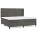 Pat box spring cu saltea, gri închis, 200x200 cm, catifea - WALTI WALTI