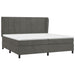 Pat box spring cu saltea, gri închis, 200x200 cm, catifea - WALTI WALTI