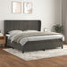 Pat box spring cu saltea, gri închis, 200x200 cm, catifea - WALTI WALTI