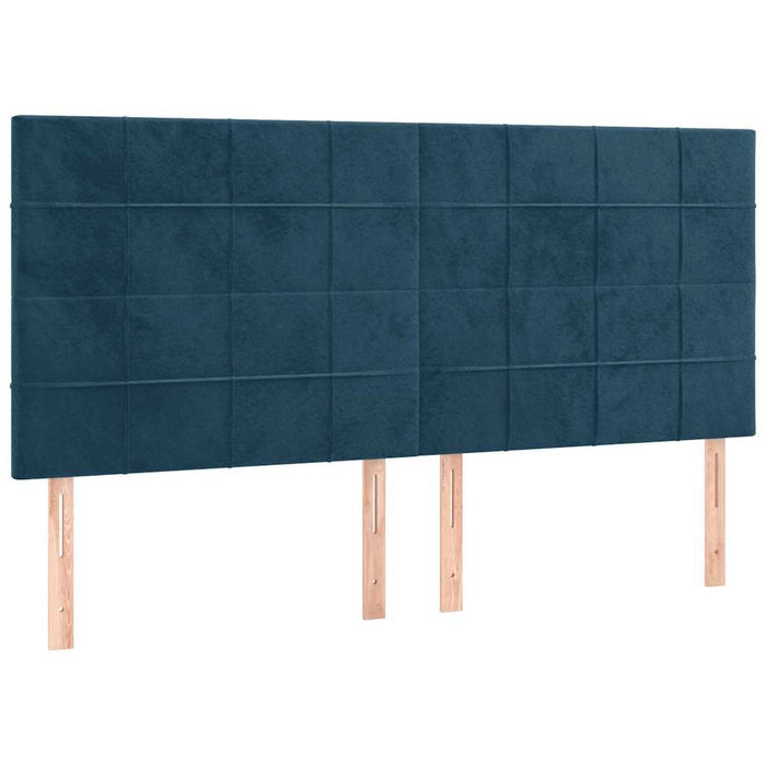 Pat box spring cu saltea, albastru închis, 200x200 cm, catifea - WALTI WALTI