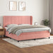 Pat box spring cu saltea, roz, 200x200 cm, catifea - WALTI WALTI