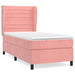 Pat box spring cu saltea, roz, 80x200 cm, catifea - WALTI WALTI