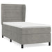 Pat box spring cu saltea, gri deschis, 90x190 cm, catifea - WALTI WALTI