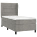 Pat box spring cu saltea, gri deschis, 90x190 cm, catifea - WALTI WALTI