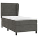 Pat box spring cu saltea, gri închis, 90x190 cm, catifea - WALTI WALTI