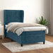 Pat box spring cu saltea, albastru închis, 90x190 cm, catifea - WALTI WALTI