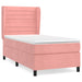 Pat box spring cu saltea, roz, 90x200 cm, catifea - WALTI WALTI