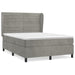 Pat box spring cu saltea, gri deschis, 140x190 cm, catifea - WALTI WALTI