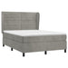 Pat box spring cu saltea, gri deschis, 140x190 cm, catifea - WALTI WALTI