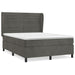 Pat box spring cu saltea, gri închis, 140x190 cm, catifea - WALTI WALTI
