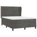 Pat box spring cu saltea, gri închis, 140x190 cm, catifea - WALTI WALTI