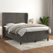 Pat box spring cu saltea, gri închis, 140x190 cm, catifea - WALTI WALTI