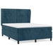 Pat box spring cu saltea, albastru închis, 140x190 cm, catifea - WALTI WALTI