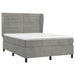 Pat box spring cu saltea, gri deschis, 140x200 cm, catifea - WALTI WALTI