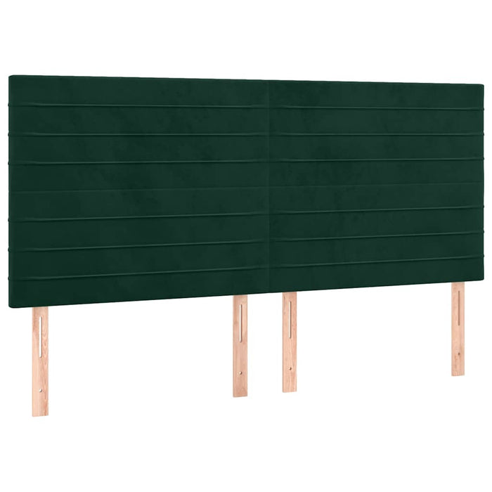 Pat box spring cu saltea, verde închis, 160x200 cm, catifea WALTI