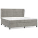Pat box spring cu saltea, gri deschis, 200x200 cm, catifea - WALTI WALTI