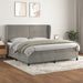 Pat box spring cu saltea, gri deschis, 200x200 cm, catifea - WALTI WALTI