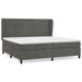 Pat box spring cu saltea, gri închis, 200x200 cm, catifea - WALTI WALTI