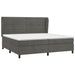 Pat box spring cu saltea, gri închis, 200x200 cm, catifea - WALTI WALTI