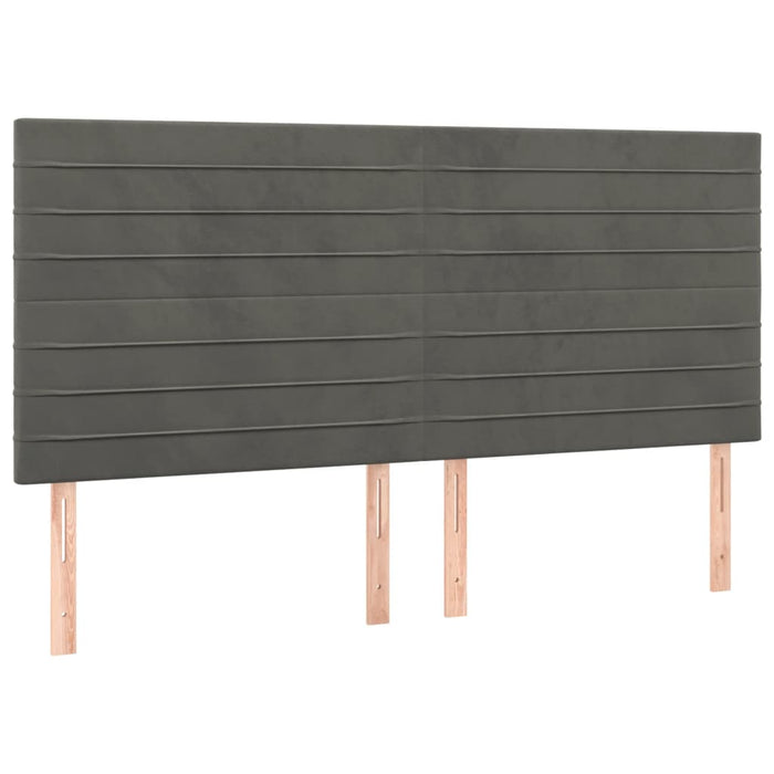 Pat box spring cu saltea, gri închis, 200x200 cm, catifea - WALTI WALTI