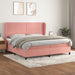 Pat box spring cu saltea, roz, 200x200 cm, catifea - WALTI WALTI
